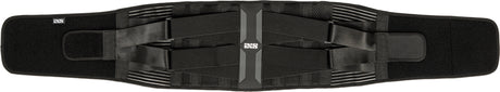 Schwarzer iXS 365 Nierengurt aus robustem Material, mit verstellbarem Verschluss für sicheren Sitz bei Motorradreisen.