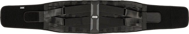 Schwarzer iXS 365 Nierengurt aus robustem Material, mit verstellbarem Verschluss für sicheren Sitz bei Motorradreisen.