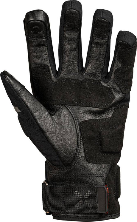 Schwarze Damen-Handschuhe iXS Venture-STX-Z 1.0 mit robustem Material und reflektierenden Elementen.