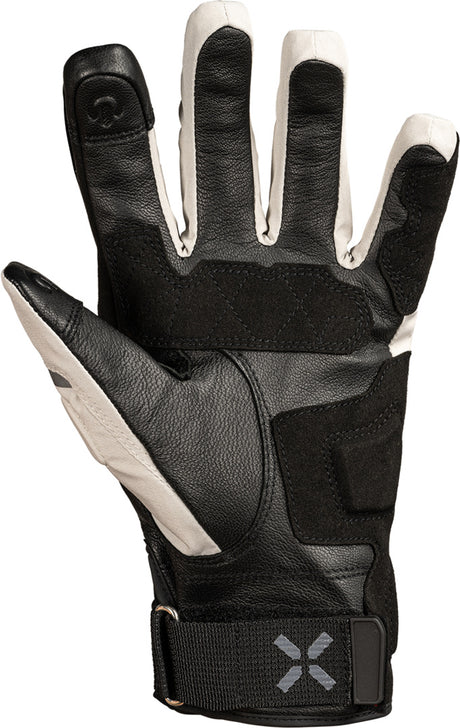 Schwarze Damen-Handschuhe iXS Venture-STX-Z 1.0 in Cool Grey mit strukturierter Oberfläche und verstellbarem Bündchen