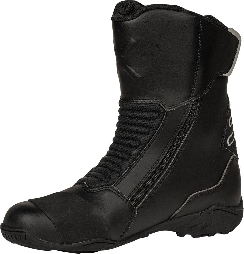 Schwarze iXS Tourster-STX 1.1 Stiefel mit robustem Design, wasserdichtem Material und strapazierfähiger Sohle.