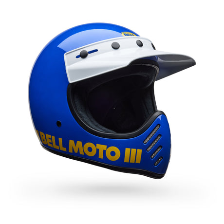 Bell Moto-3 Classic Gloss Blau Motocrosshelm