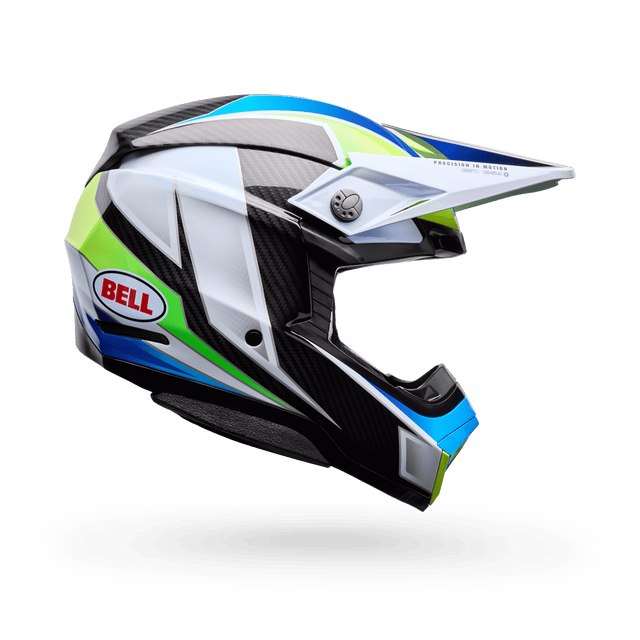 Bell Moto-10 Spherical Grid Weiss/Blau Motocrosshelm
