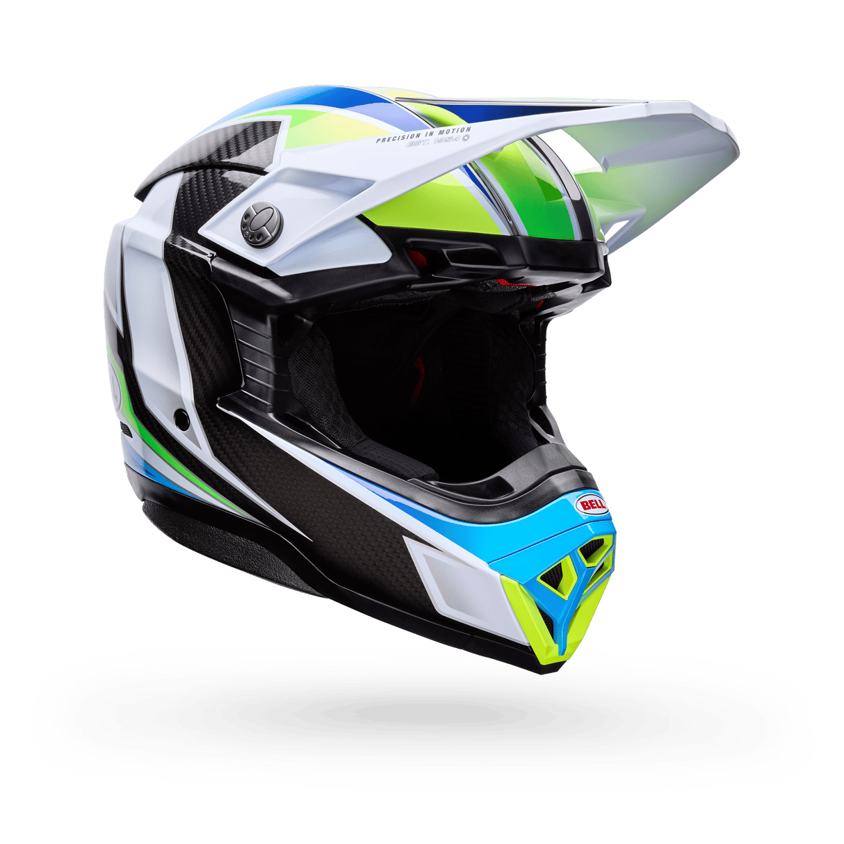 Bell Moto-10 Spherical Grid Weiss/Blau Motocrosshelm