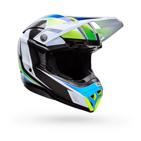 Bell Moto-10 Spherical Grid Weiss/Blau Motocrosshelm