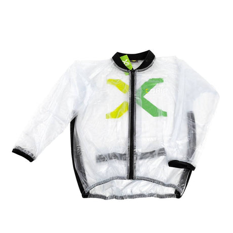 X-GRIP Regenjacke für Freizeit, wasserdichtes Funktionskleidungsstück mit Kapuze in dunkler Farbe, frontale Reißverschlüsse