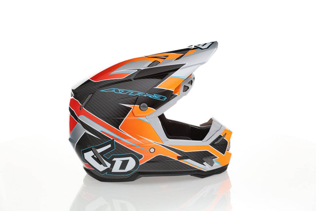 Motocrosshelm 6D ATR-3Y Reflex Graphic in glänzendem Neonorange mit reflektierenden Elementen
