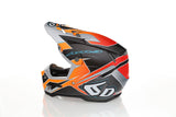 Motocrosshelm 6D ATR-3Y Reflex Graphic in glänzendem Neon-Orange, sportliches Design und sichere Passform.