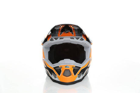 Motocrosshelm 6D ATR-3Y Reflex Grafik in glänzend Neon-Orange, mit reflektierenden Elementen und sportlichem Design