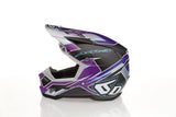 Lila 6D ATR-3Y Reflex Motocrosshelm mit stylischem Design und robustem Schutz für sicheres Fahren.