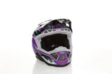 Lila 6D ATR-3Y Reflex Motocrosshelm aus robustem Material mit stylischem Design und Belüftung.