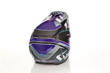 Lila 6D ATR-3Y Reflex Motocrosshelm mit stylischem Design und gutem Schutz für Offroad-Fahrer, Ansicht von vorne.
