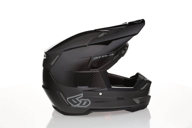Schwarzer 6D ATR-3Y Motocrosshelm mit glänzendem Finish, langlebiges Schutzdesign und komfortabler Passform.