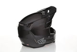 Schwarzer 6D ATR-3Y Motocrosshelm mit solidem, glänzendem Finish, für sicheren Schutz beim Offroad-Fahren.