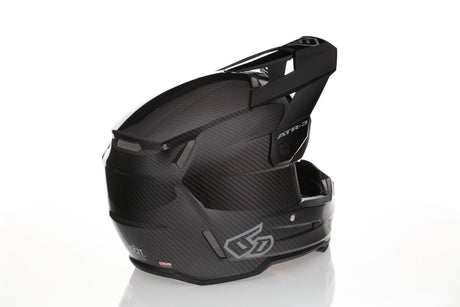 Schwarzer 6D ATR-3Y Motocrosshelm mit solidem, glänzendem Finish, für sicheren Schutz beim Offroad-Fahren.