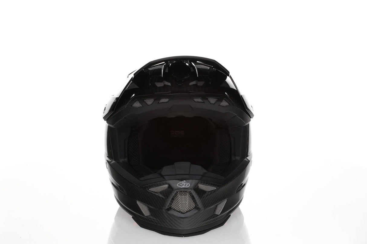 Schwarzer 6D ATR-3Y Motocrosshelm mit glänzender Oberfläche, robustes Design für Offroad-Fahrten
