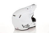 Weißer 6D ATR-3Y Motocrosshelm mit glänzendem Finish, sicherer Schutz und sportlichem Design, für Motorradfahrer.