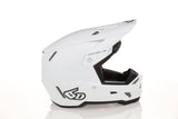 Weißer 6D ATR-3Y Motocrosshelm mit glänzendem Finish, sicherer Schutz und sportlichem Design.