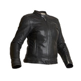 Damen Lederjacke Halvarssons Orsa in Schwarz, klassische Jacken-Design, aus hochwertigem Leder, mit Reißverschluss und Stehkragen