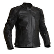 Schwarze Halvarssons Motorradjacke Selja im klassischen Stil, aus robustem Material, mit Reißverschlüssen und reflektierenden Details