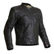 Schwarze Halvarssons Motorradjacke Idre im klassischen Stil, mit robustem Material und verstellbaren Elementen, auf einem Model getragen