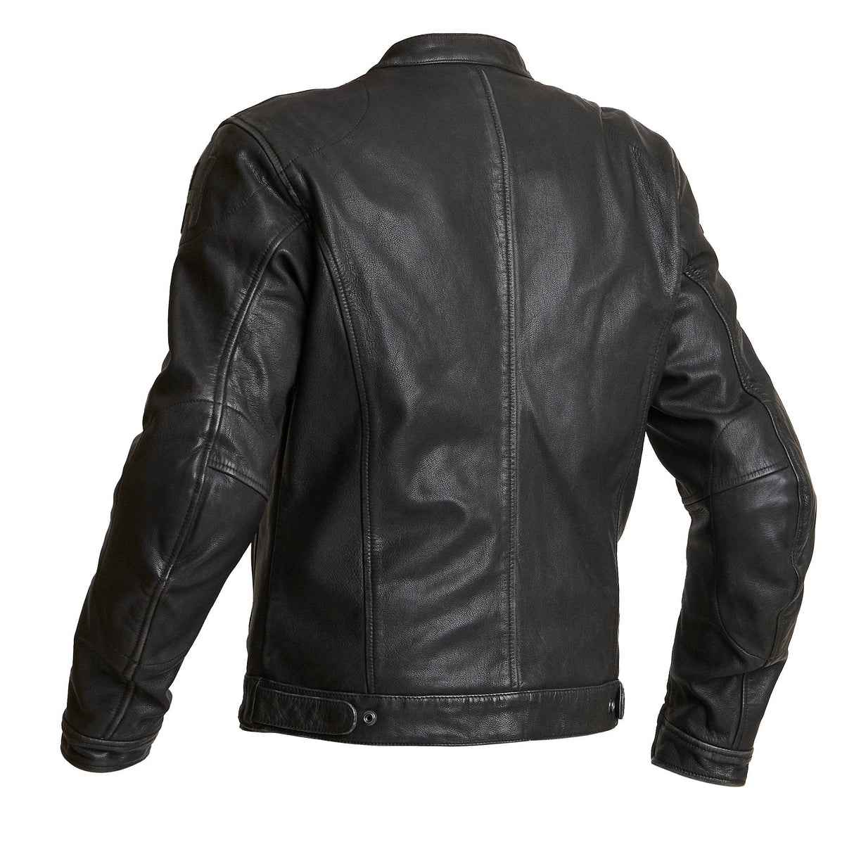 Schwarze Halvarssons Motorradjacke Idre im klassischen Stil, langlebiges Textilmaterial, mit reflektierenden Elementen und verstellbaren Ärmeln