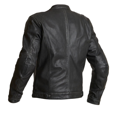 Schwarze Halvarssons Motorradjacke Idre im klassischen Stil, langlebiges Textilmaterial, mit reflektierenden Elementen und verstellbaren Ärmeln