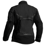 Schwarze Halvarssons Motorradjacke Mora aus der Adventure-Serie mit sichtbaren Reißverschlüssen und robustem Material.