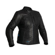 Schwarze Damen Lederjacke von Halvarssons, Vitsand Tourenjacke, aus hochwertigem Leder mit stilvollem Design, Nahaufnahme