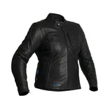 Schwarze Damen Lederjacke von Halvarssons, Vitsand Tourenjacke, aus hochwertigem Leder mit stilvollem Design, Nahaufnahme