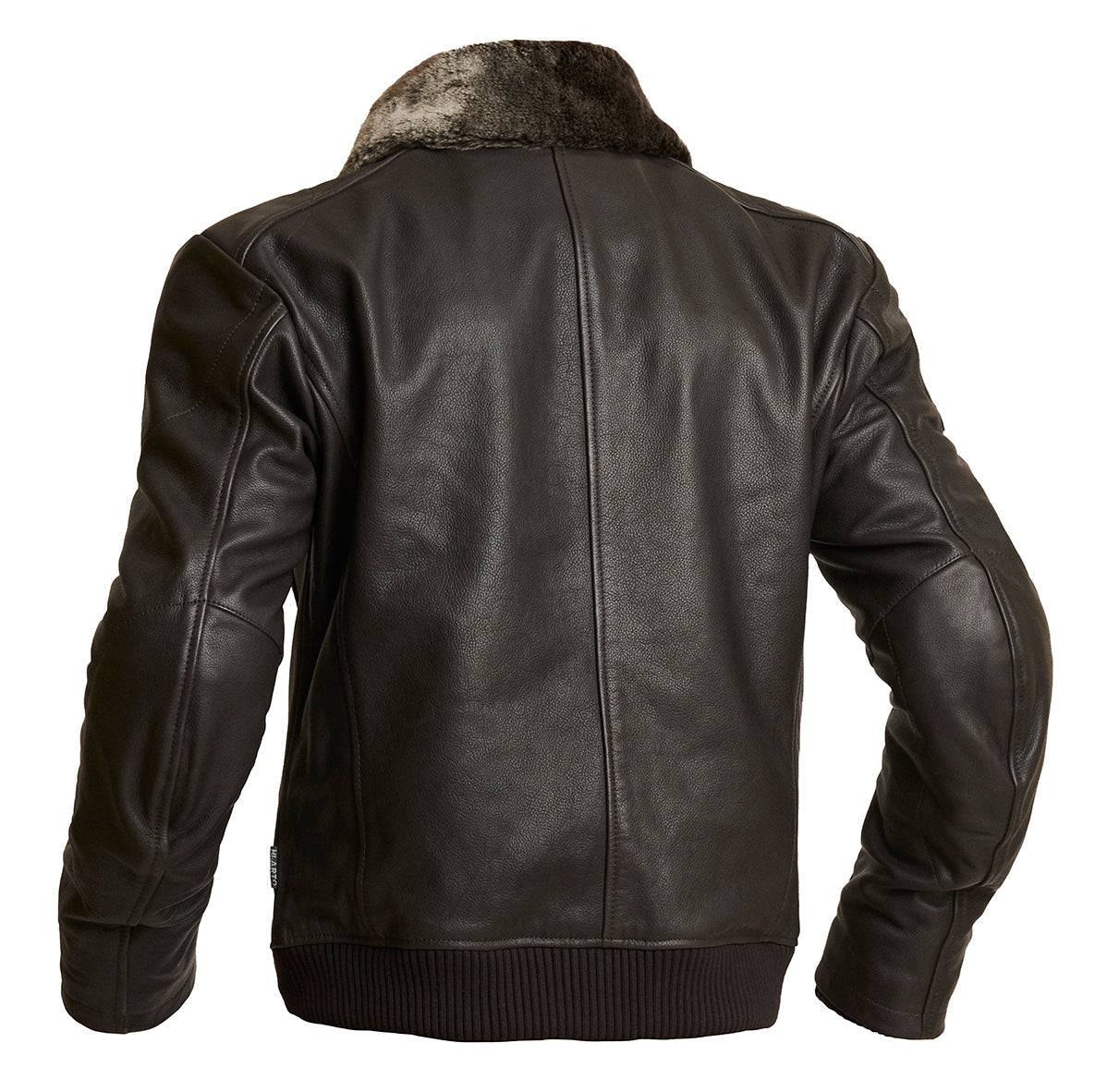 Braune Halvarssons Motorradjacke Torsby aus der Jacken-Classic Kollektion, mit robustem Material und praktischen Details.