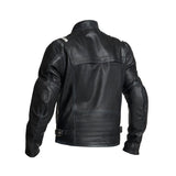 Schwarze Lederjacke Skalltorp von Halvarssons, klassische Jacken-Design, detailreiche Lederoptik, langlebig und stilvoll.