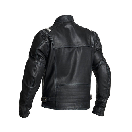 Schwarze Lederjacke Skalltorp von Halvarssons, klassische Jacken-Design, detailreiche Lederoptik, langlebig und stilvoll.