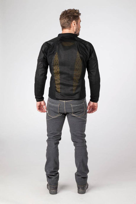Schwarze Halvarssons Motorradjacke Edane im Touren-Design, mit Protektoren und reflektierenden Elementen für sicheren Fahrkomfort