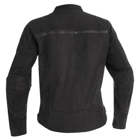 Schwarze Halvarssons Lederjacke Sandtorp, Classic Jackenstil, Rückenansicht, hochwertige Verarbeitung und stilvolles Design.