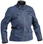 Damen Motorradjacke Halvarssons Gruven Blau, robuste Adventure-Jacke mit Schutzpolstern und reflektierenden Elementen.