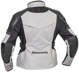Halvarssons Damen Tourenjacke Solberg in Hellgrau und Schwarz, textiles Material, Reißverschluss, reflektierende Details