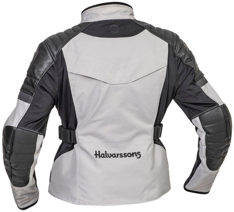 Halvarssons Damen Tourenjacke Solberg in Hellgrau und Schwarz, textiles Material, Reißverschluss, reflektierende Details