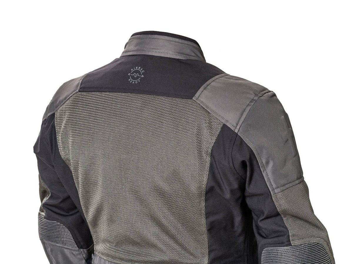 Damen Motorradjacke Arvika von Halvarssons in Schwarz und Grau, touring Jacke mit Schutz und reflektierenden Details.