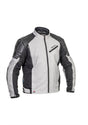 Halvarssons Motorradjacke Solberg in Hellgrau und Schwarz, Touring-Jacke mit robustem Stoff und Schutzpolstern, Frontreissverschluss.