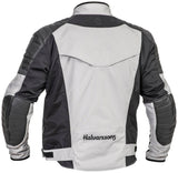 Halvarssons Motorradjacke Solberg in Hellgrau und Schwarz, touring Jacke mit reflektierenden Elementen und robustem Material.