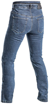 Halvarssons Damenjeans Rogen Blau Kurz, Hosen-Touring, eng anliegend mit Taschen und Reißverschluss, für Damen.
