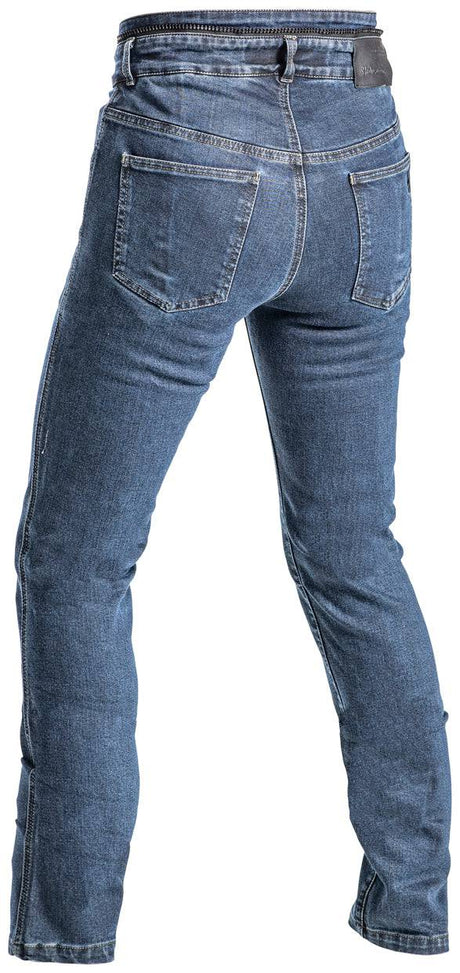 Halvarssons Damenjeans Rogen Blau Kurz, Hosen-Touring, eng anliegend mit Taschen und Reißverschluss, für Damen.
