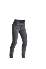 Damen-Hosen von Halvarssons, schwarze Nyberg Touring-Jeans mit robustem Material und passgenauem Schnitt.