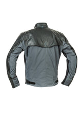 Halvarssons Motorradjacke Holmen in Schwarz und Grau, Classic-Design, mit sichtbaren Reißverschlüssen und robustem Material