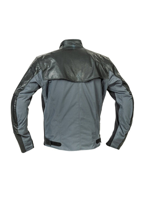 Halvarssons Motorradjacke Holmen in Schwarz und Grau, Classic-Design, mit sichtbaren Reißverschlüssen und robustem Material