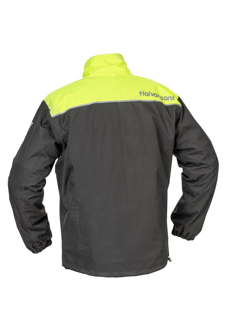 Halvarssons Regenjacke Bofallet in Gelb und Schwarz, wasserabweisende Regenbekleidung für Damen und Herren.