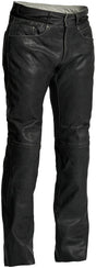 Schwarze Lederhose Seth von Halvarssons, klassische Trachtenhose aus Leder, detailreiche Nähte und traditionelles Design sichtbar
