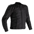 Schwarze RST S-1 Motorradjacket aus Textil, touring-fähig, mit Schutzvorrichtungen, für Motorradfahrer.