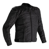 Schwarze RST S-1 Motorradjacket aus Textil, touring-fähig, mit Schutzvorrichtungen, für Motorradfahrer.